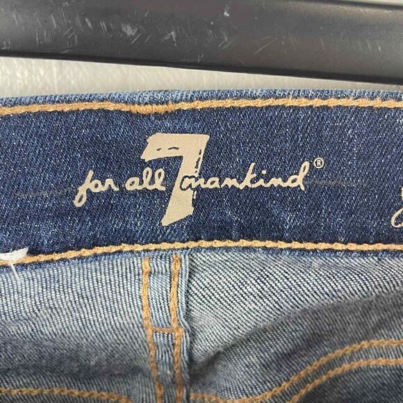7 for all Mankind Mid/High Rise Skinny Gwenevere Slightly Distressed Jeans Sz 25 - Picture 5 of 12